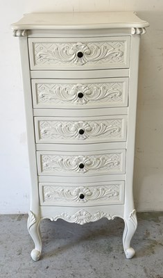 Lot 130 - French style tall boy chest of drawers H20cm...