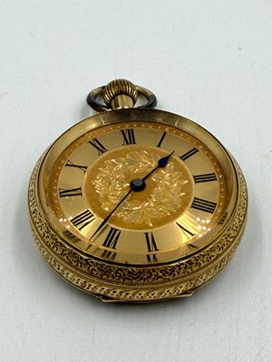 Lot 570 - An ornate 18ct gold ladies pocket watch