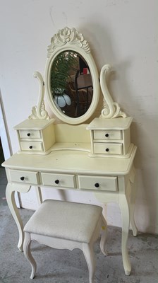 Lot 161 - French style dressing table with stool