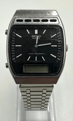 Lot 548 - A Seiko Quartz alarm chronograph duodisplay...
