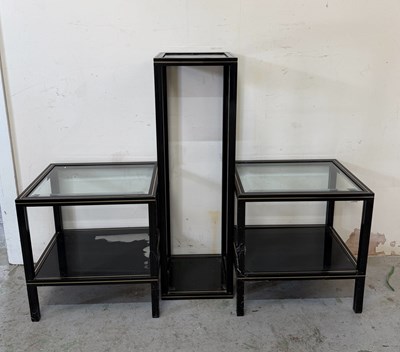 Lot 179 - Two side tables and one tall table by the...