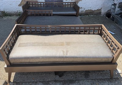 Lot 186 - Two Asian style settees and one day bed 180cm...