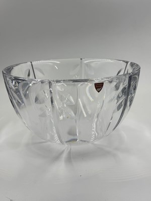 Lot 297 - Orrefors cut glass bowl featuring a leaf...
