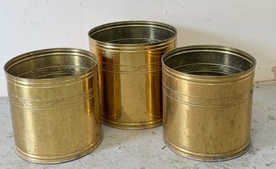 Lot 78 - Three brass planters